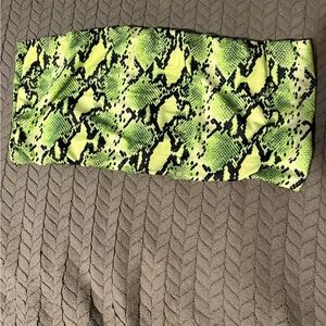 Lime Green Snake Print Tube Top – Size 3XL